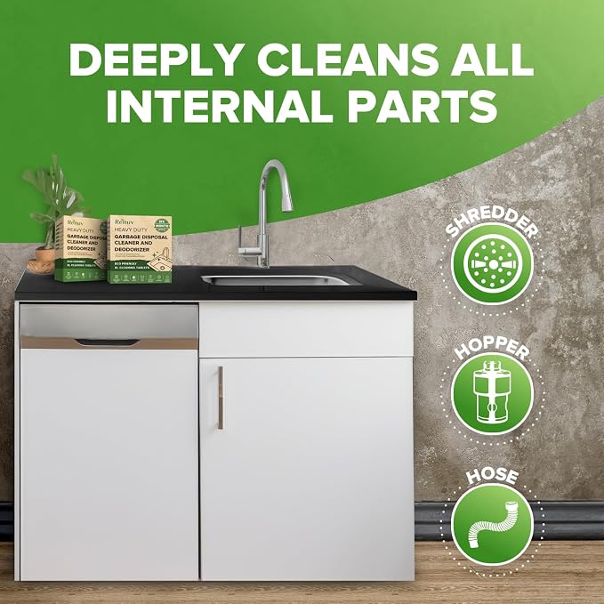 Renuv Garbage Disposal Cleaner and Deodorizer Tablets Drain Freshener, Foaming - Image 3