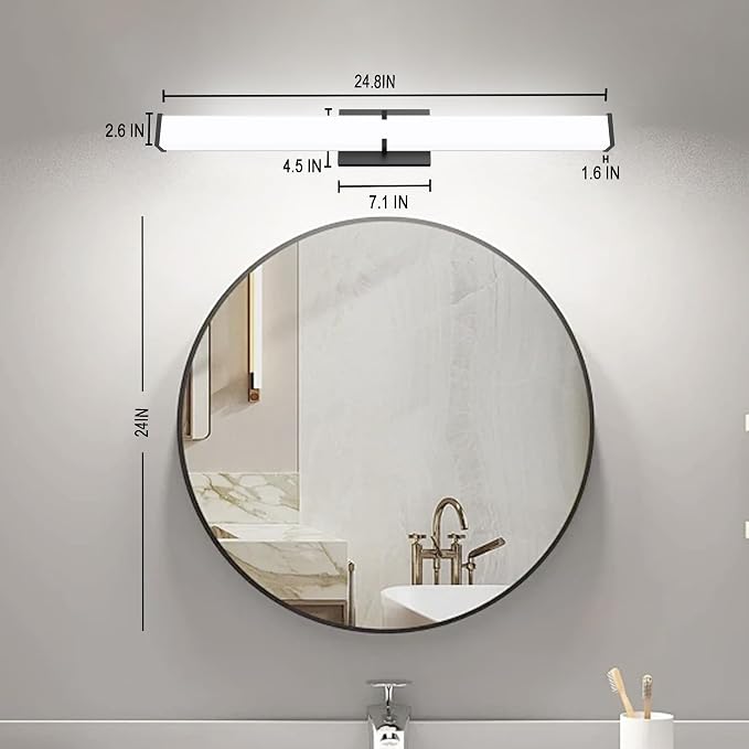 Bathroom Lighting Fixtures Over Mirror: ETL Certified 24 Inch Modern LED Vanity - Image 7