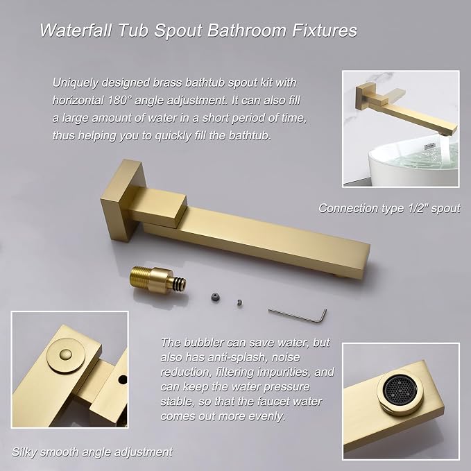 Shower Set Brushed Gold Thermostatic Shower System - Image 4
