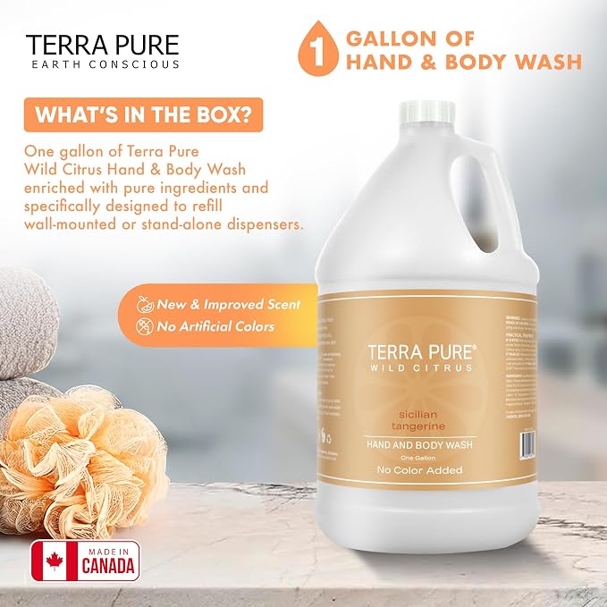 Terra Pure Wild Citrus Gallon Hand & Body Wash – Refill Jug - Image 2