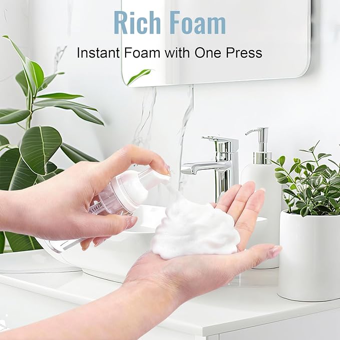 5 Pack 2 oz Travel Foam Pump Bottle, 60 ml Foam Dispenser, Hair Mousse - Image 3