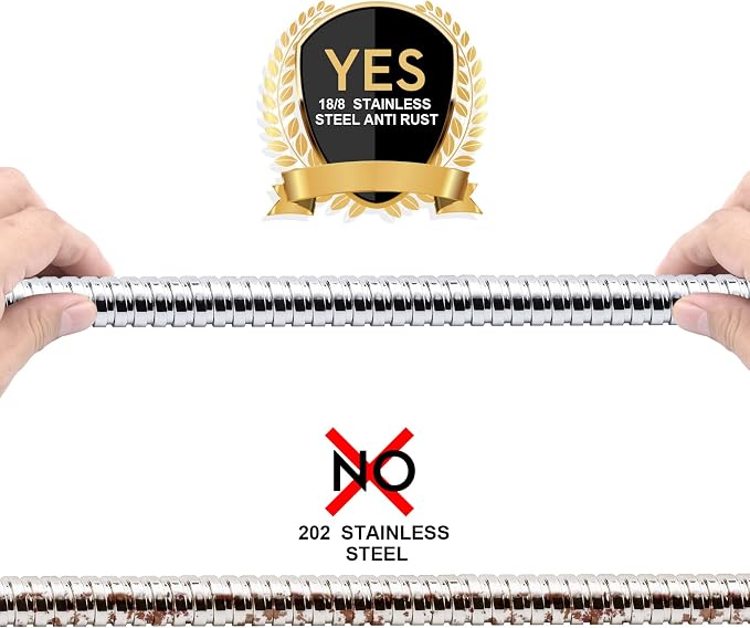 Shower Hose, 79 Inches Extra Long Stainless Steel Handheld Shower Head Hose - Image 5