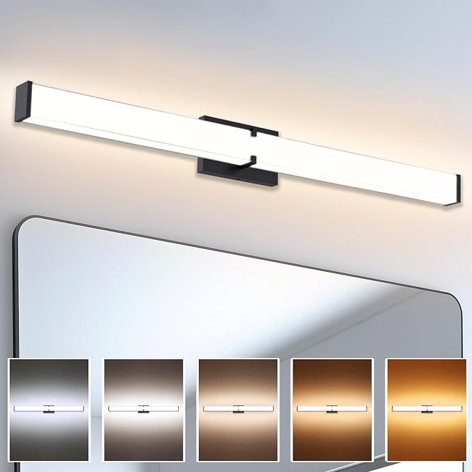 31.5Inch 3200LM Bathroom Light Fixtures 5CCT Optional, Dimmable Bathroom by NOVELUX
