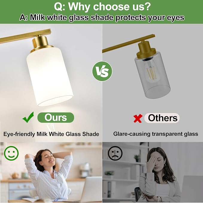 4-Light Bathroom Light Fixtures, Brushed Gold Vanity Light - Image 5
