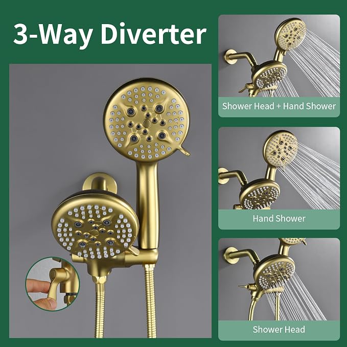 L829-3 Brushed Gold Shower Faucet Set - Image 4