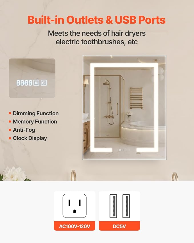 VEVOR Lighted Medicine Cabinet - Image 7