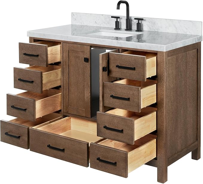 ARIEL Cambridge 49 Inch Single Rectangle Sink Bathroom Vanity - Image 6