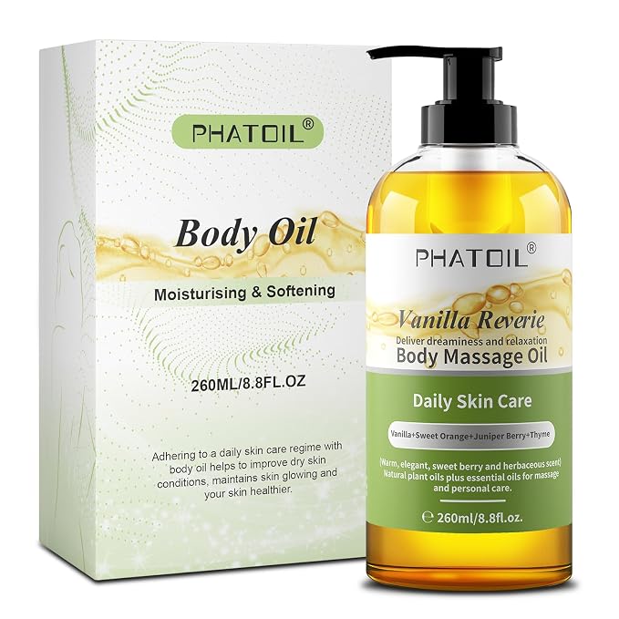PHATOIL Vanilla Body Oil with Sweet Orange, Juniper Berry and Thyme Essential - Image 9