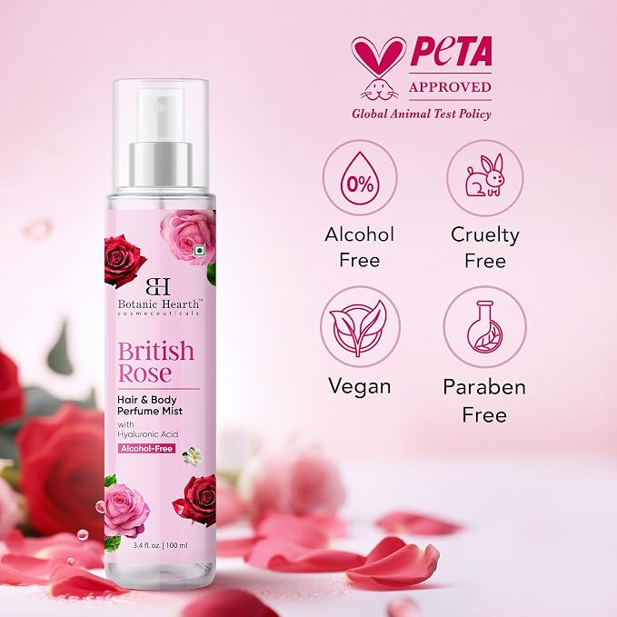 Botanic Hearth British Rose Hair Perfume & Body Perfume Mist - Image 3