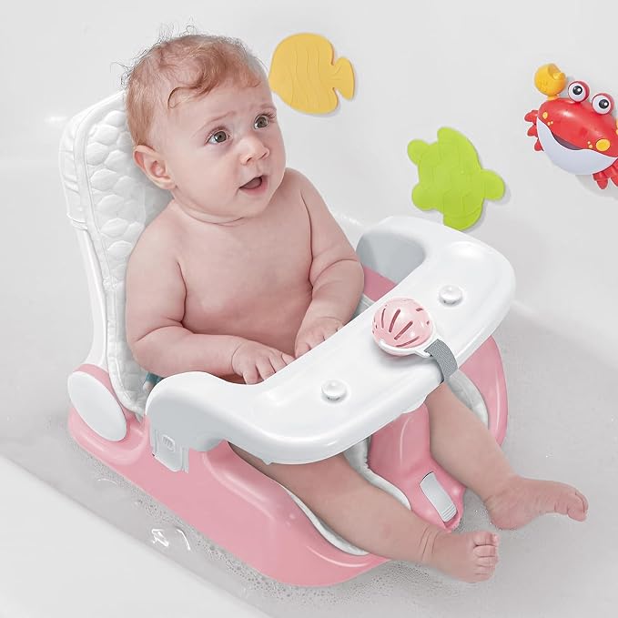BabyBond Baby Bath Seat with Sitting & Lying 2 Modes, 3-Speed Adjustment by BabyBond