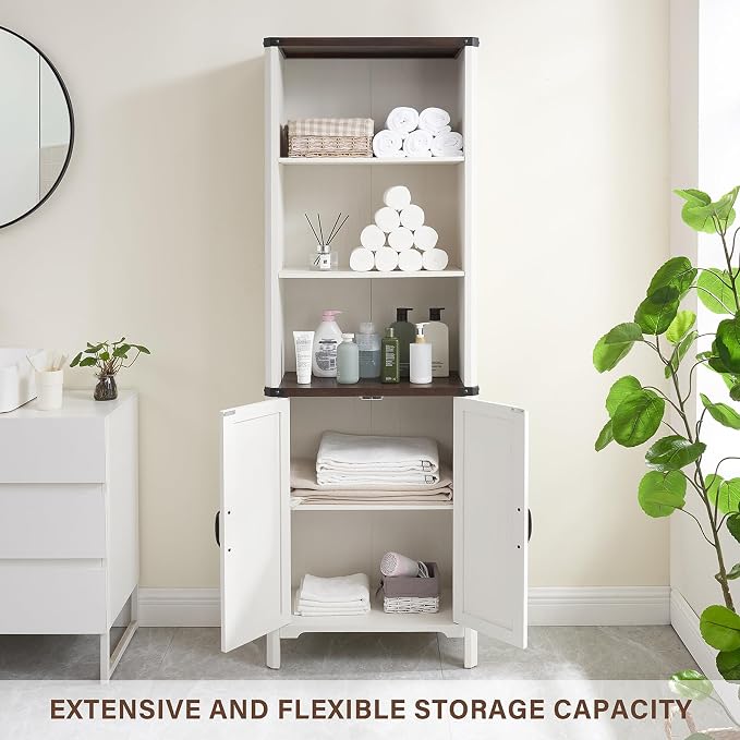 70.87 Tall Bathroom Storage Cabinet, Farmhouse Storage Cabinet - Image 4
