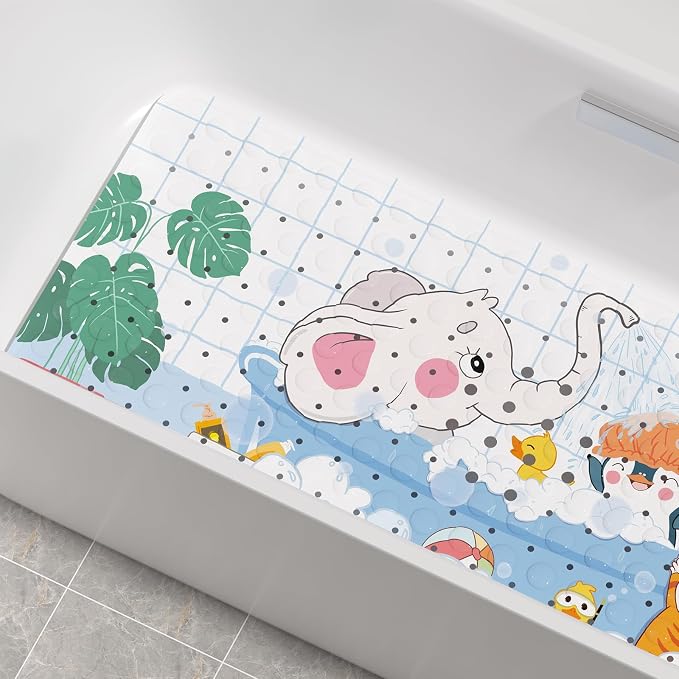 AmazerBath Baby Bath Mat Non Slip, Cartoon Kids Bath Mat - Image 2