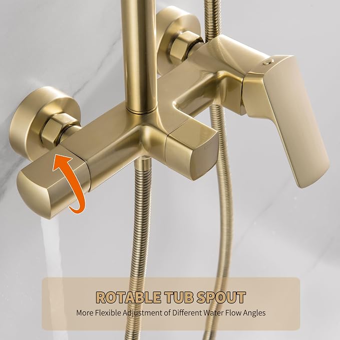 Exposed Shower System with Rain Shower and Handheld Sprayer, Outdoor Shower - Image 6
