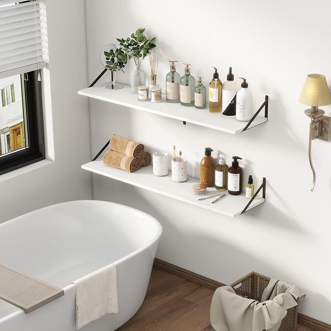 12 Inch Deep Floating Shelves, Deep Wall Shelves Bracket Set of 2, Large - Image 6