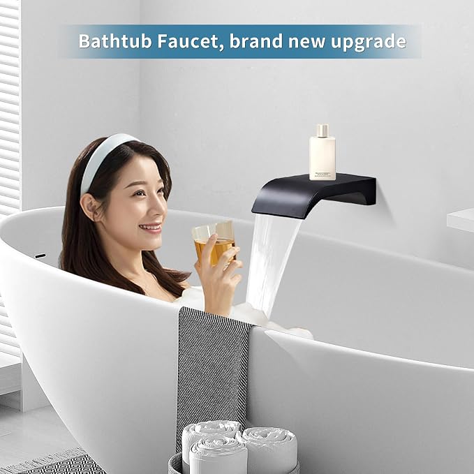 Shower Faucet Set, Handheld Wall Mounted Showerhead and Waterfall Tub Spout - Image 6