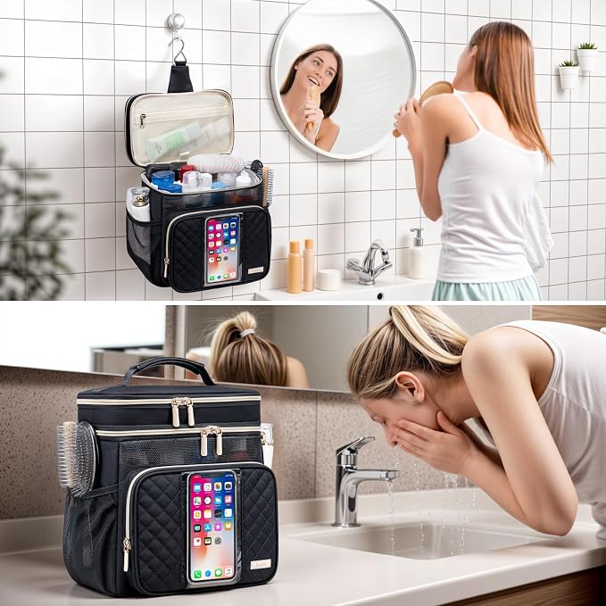 Large Toiletry Bag for Women Men, Bathroom Bag, Water Resistant Shower Bag - Image 8
