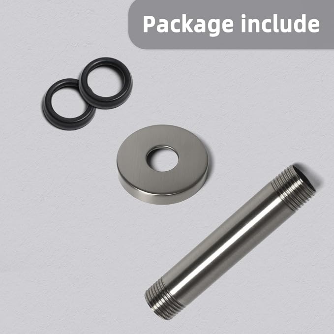 4 Inch Shower Arm with Flange, Ceiling Mounted Shower Head Extension Arm - Image 6