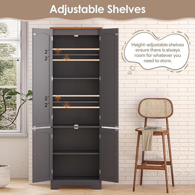 72.2'' Pantry - 4 Door Kitchen Cabinet - Image 4