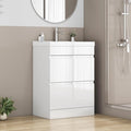 24-Inch Bathroom Vanity with Ceramic Sink Combo, Freestanding Modern Bathroom by MELAABUUHOME