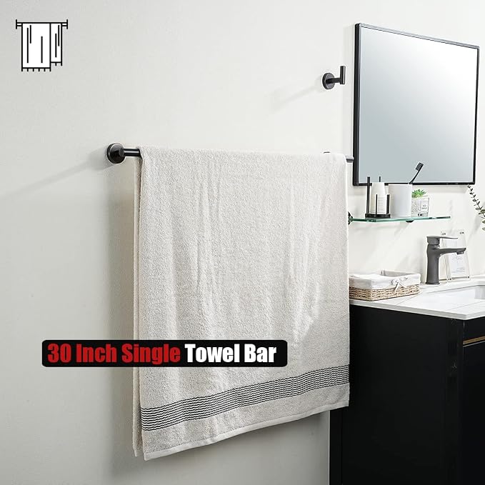 JQK Oil Rubbed Bronze Towel Bar, 33 Inch 304 Stainless Steel Thicken 0.8mm - Image 4