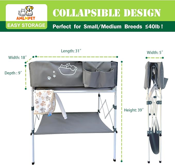 Elevated Dog Bathtub, Portable Dog Washing Station - Image 4
