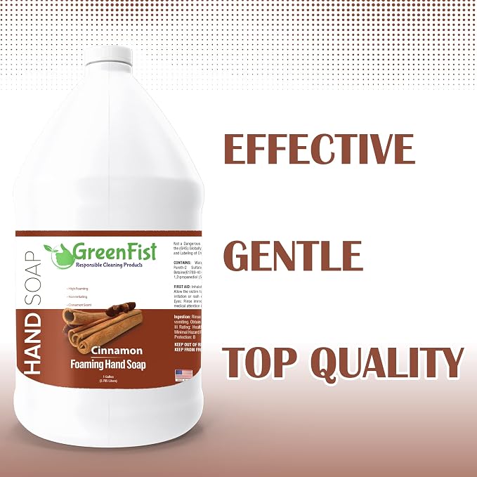 GreenFist Foaming Hand Soap Refills Cinnamon Scent Jug Foam Refill Made in USA - Image 2