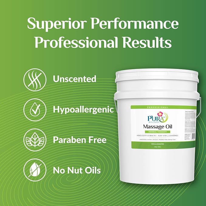 Wellness Professional Herbal Massage Oil 5 Gallon, Hypoallergenic Formula - Image 3