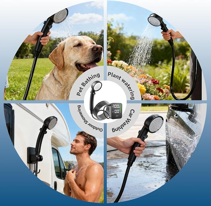 SHIJING Portable Shower with Heater, 8000mAh Rechargeable Battery - Image 7