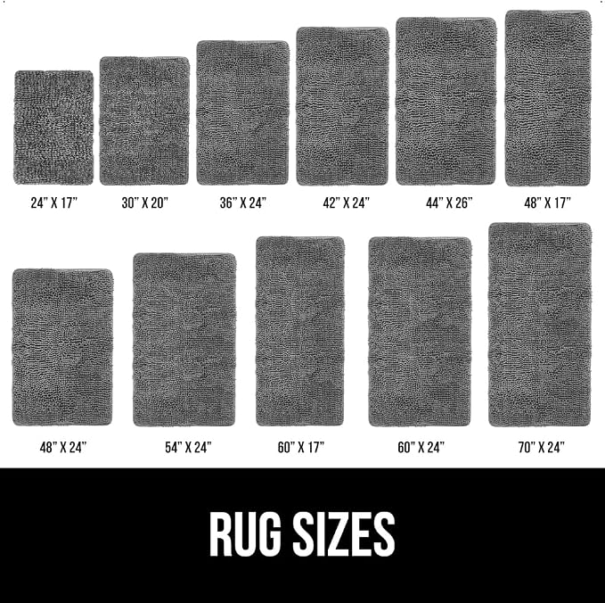 GORILLA GRIP Bath Rug Mat 54x24, Thick Soft Absorbent Chenille, Quick Dry - Image 6