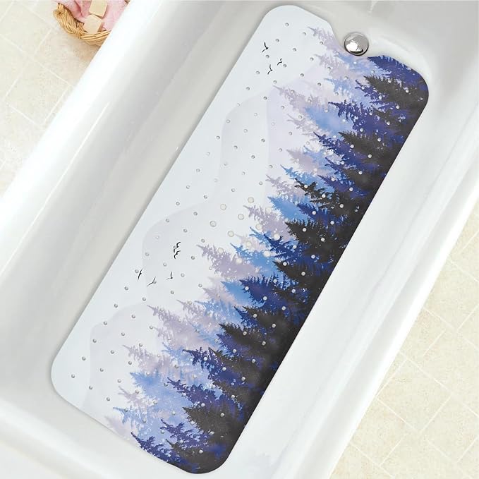 Bathtub Mat Non Slip, Forest Extra Long Bath tub Mat Shower Floor Mat by BathtubMat