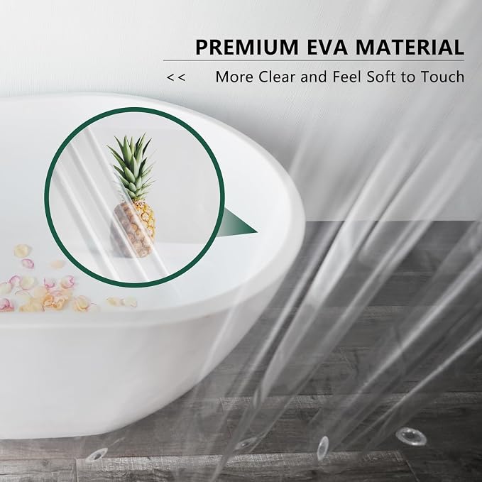 AooHome Long Clear Plastic Shower Curtain Liner, 72x78 Premium Light Weight EVA - Image 5