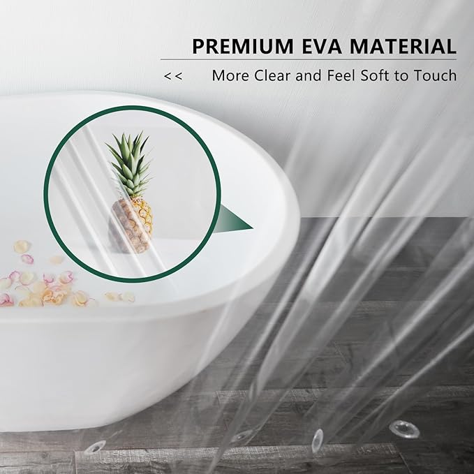 AooHome Extra Long Clear Plastic Shower Curtain Liner, 72x84 Premium Light - Image 5