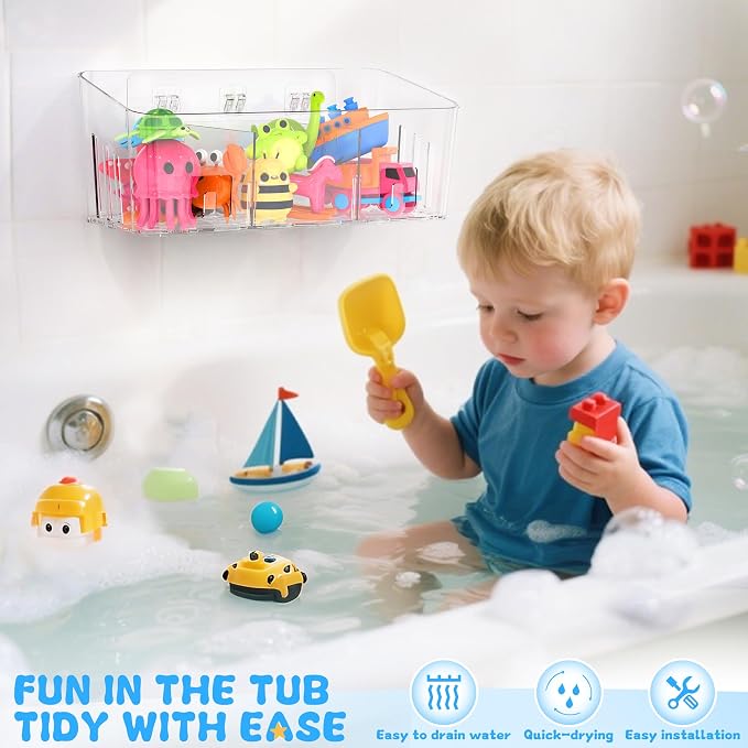 Lysam Bath Toy Storage 2 Packs, Large Bath Toy Holder - Image 4