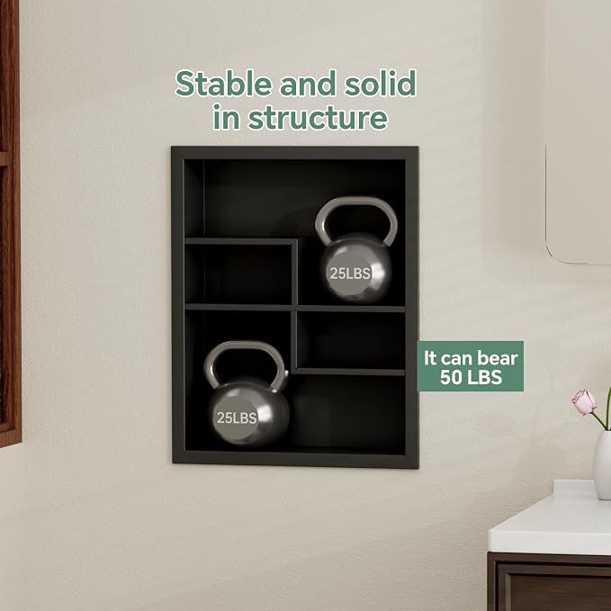 Stainless Steel Recessed Medicine Cabinet 14 * 18, Rust-proof Metal Wall Niche - Image 6