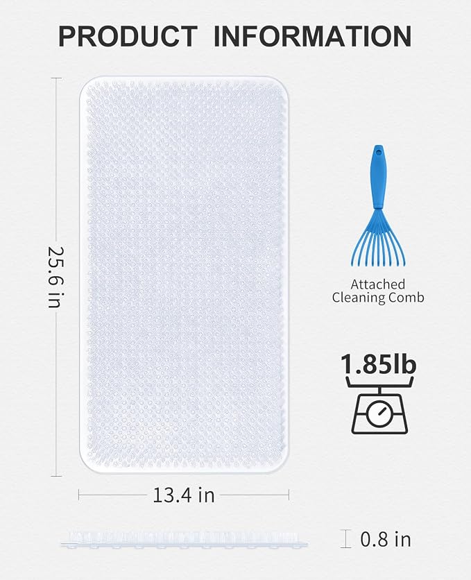 OTHWAY Non Slip Grassy Bathtub Mat : 25.6X13.4 inches Sturdy But Soft Bath - Image 4
