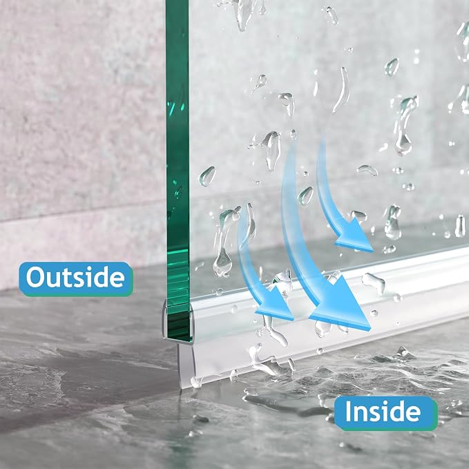 Shower Door Seal, Ultra Clear Frameless Shower Doors Strip, Stop Shower Leaks - Image 6