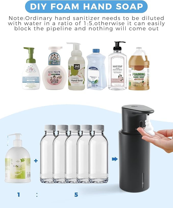Automatic Foaming Soap Dispenser Touchless, 304 Stainless Steel Bottle Body & - Image 8