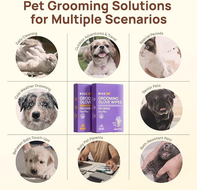 HICC PET Glove Wipes Pro | Pet Grooming Wipes - Image 7