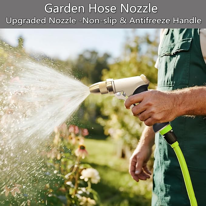 Heavy Duty High Pressure Garden Hose Nozzle, adjustable spraying mode Metal - Image 2