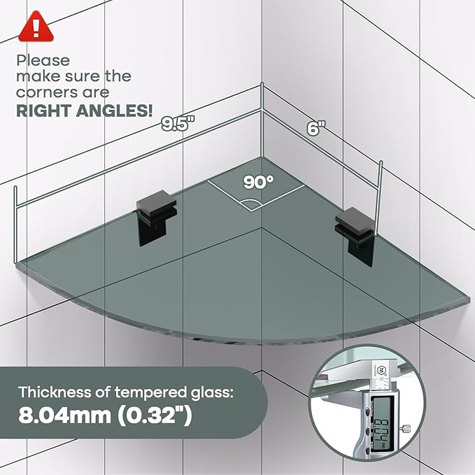 2-Pack Glass Shelf Shower Caddie, Shower Shelves - Image 2