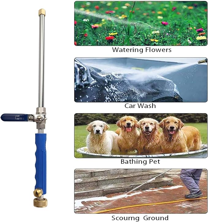 High Pressure Power Washer Attachment Wand, Hydro Jet Water Hose Nozzle - Image 6