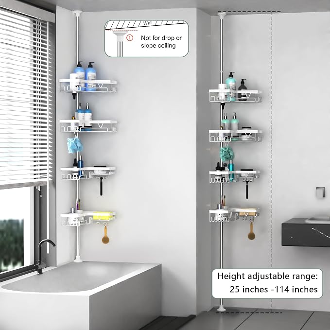 Shower Caddy Tension Pole Corner - Image 2