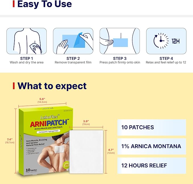 Arnica Hydrogel Pain Relief Patches | Natural Relief - Image 7