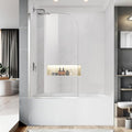 Bathtub Shower Glass Panel, Simple Shower Door Panel Easy to Install by PHMUNY