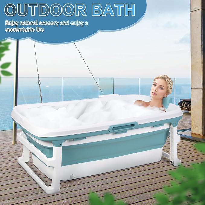 Portable Folding Bathtub for Adults, Large Collapsible Bathtub Freestanding - Image 8