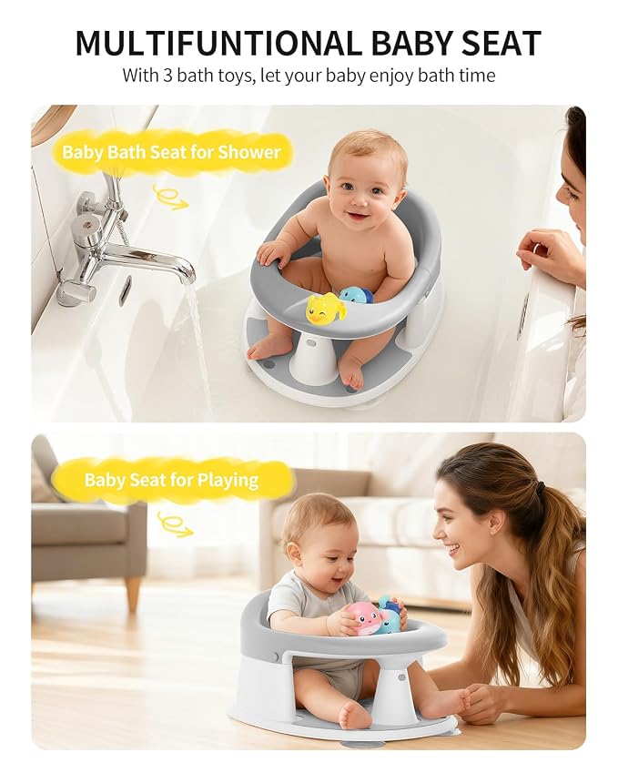 Baby Bath Seat for Babies 6 Months & Up, Bath Seats for Babies Sitting Up - Image 3