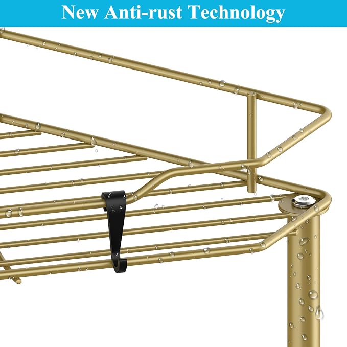 4 Tier Floor Standing Corner Shower Caddy Organizer Shelf - Image 3