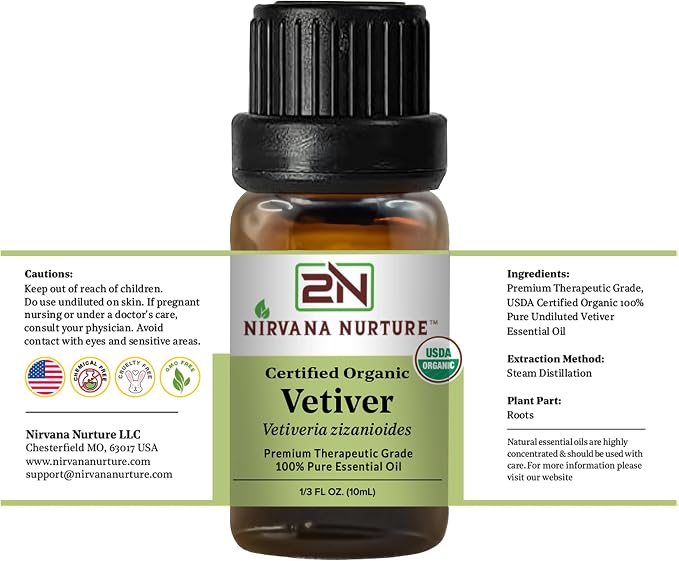 Vetiver Essential Oil USDA Certified Organic, 100% Pure Natural Premium Grade - Image 8