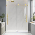 Frameless Glass Shower Door, 55-60" W x 76" H Sliding Frameless Shower Door by EASYWORC