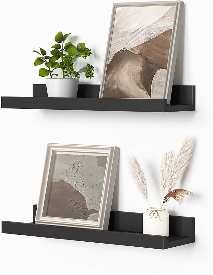 Heimlove Picture Ledge Shelf, Small Floating Shelves Set of 2, 16 Inches by Heimlove